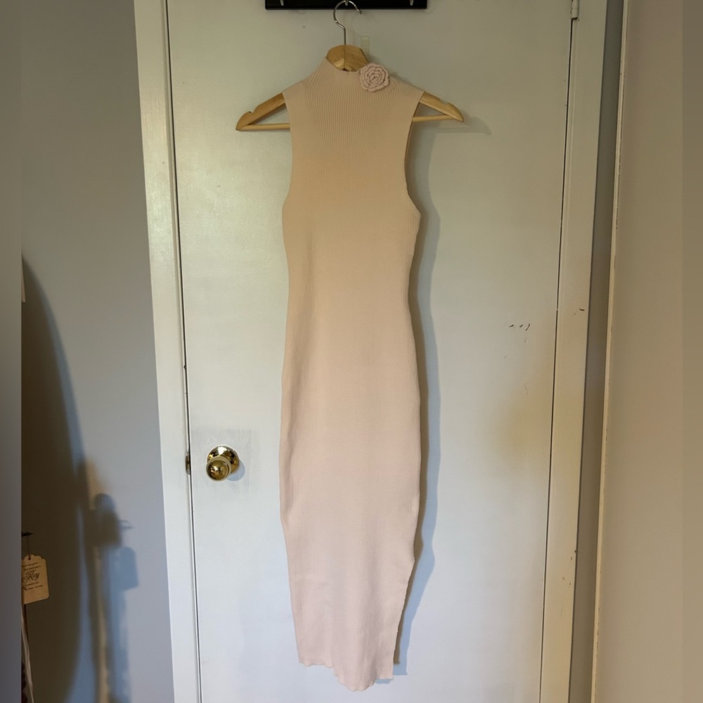 Sleeveless Fitted Turtleneck Maxi Dress
